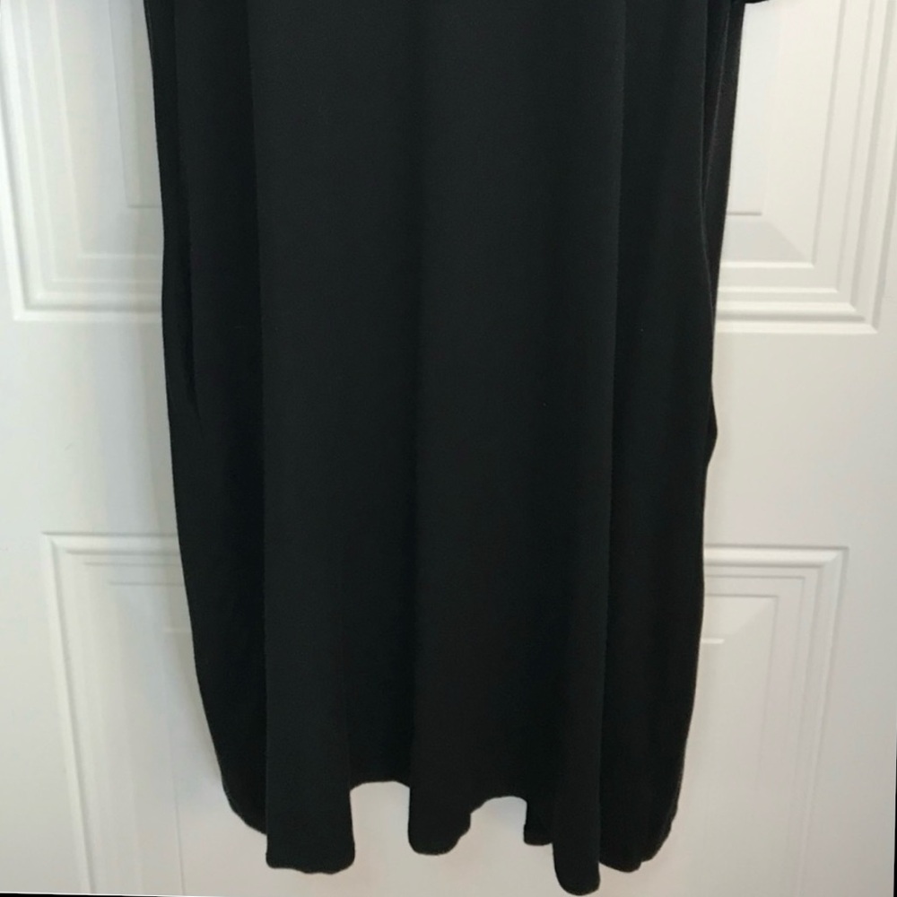 Boutique Women’s XL Perfect Peach Black Lightweight SS Ruffle Sleeve Dress EUC - Picture 8 of 12
